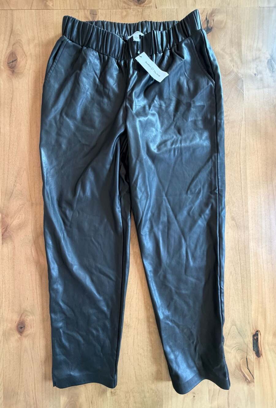 Lisadnyc The Drop Faux Leather Pull-On Jogger Pants size Large